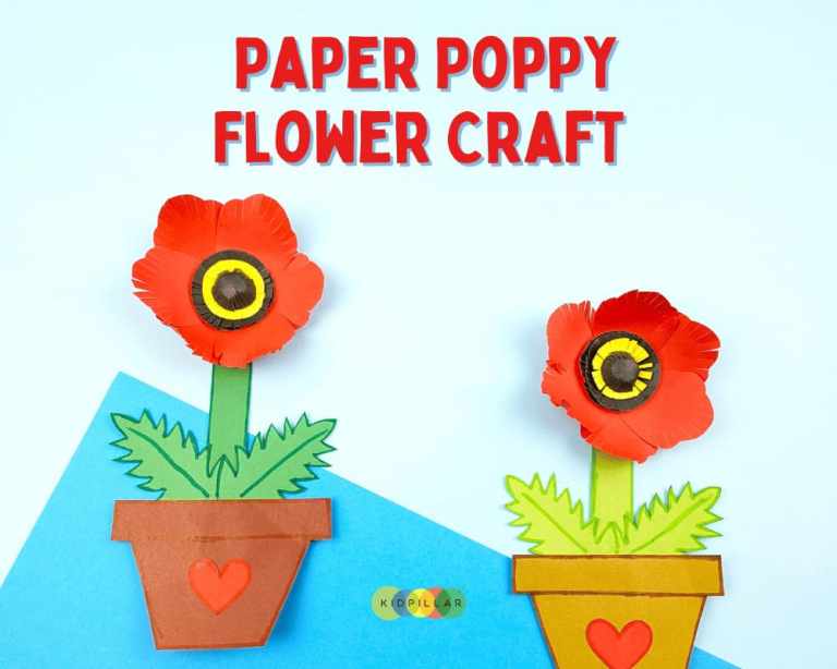 DIY Paper poppy flower craft for kids