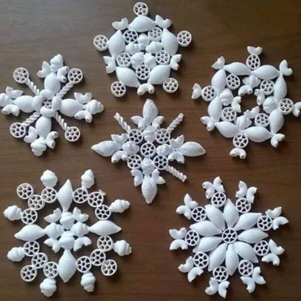 Pasta Snowflakes craft