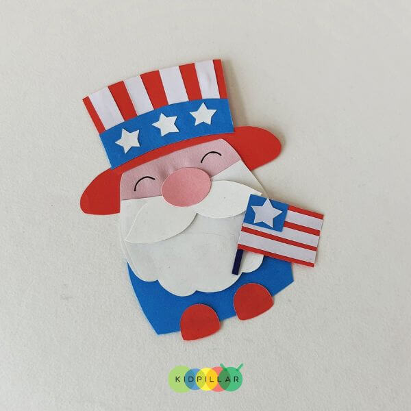 patriotic uncle sam gnome puppet craft