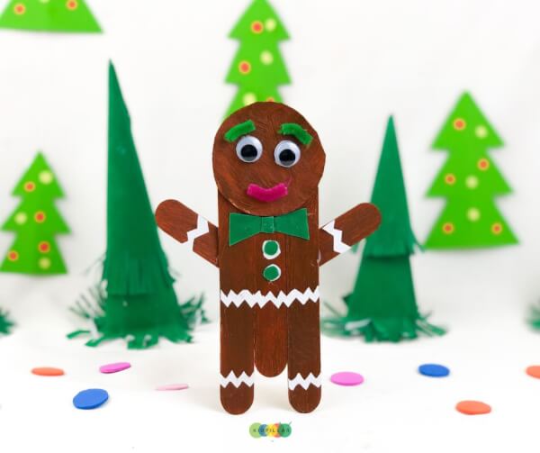 popsicle stick gingerbread man for kids