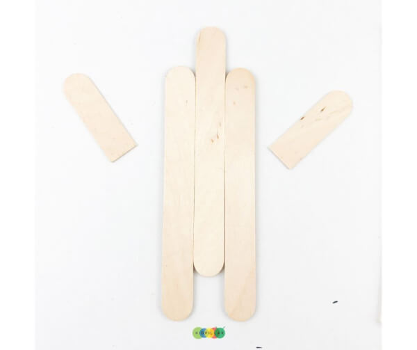 popsicle sticks for gingerbread man craft with template