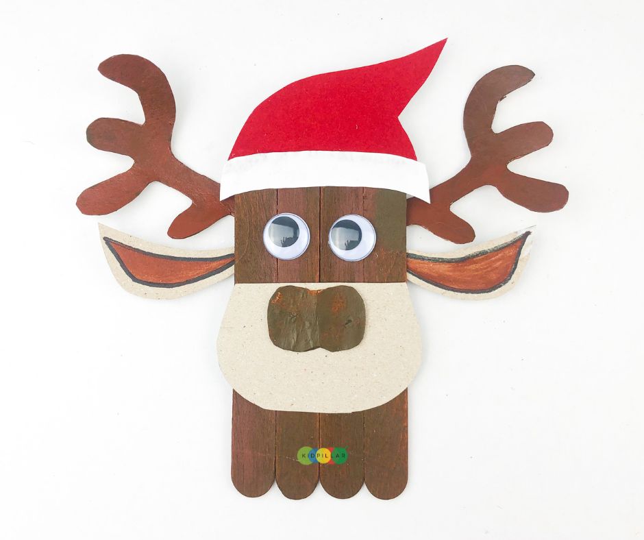 popsicle stick reindeer craft for kids