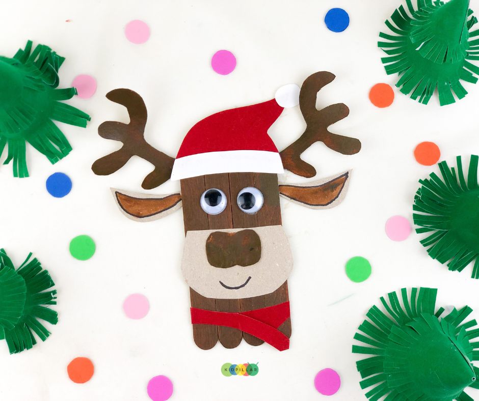 popsicle stick reindeer ornament for kids