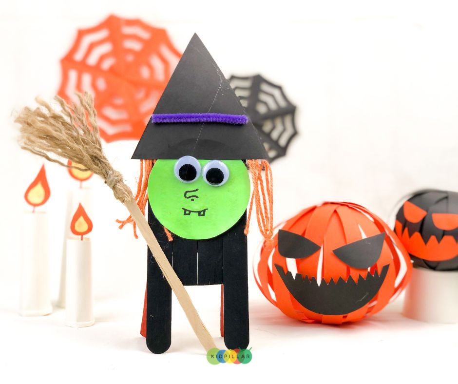 Popsicle stick witch craft for kids