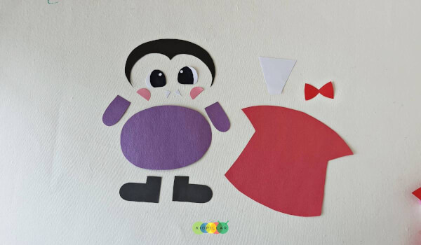 Cut Template of puppet Dracula paper bag craft