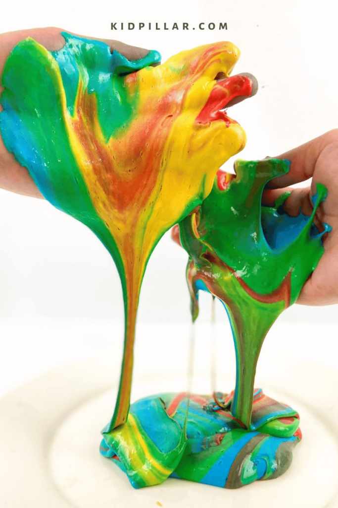 Easy Rainbow fluffy slime recipe