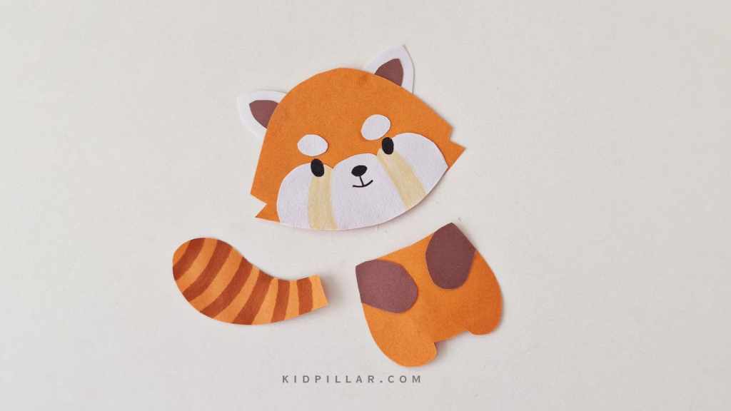 Red panda bookmark craft for preschool