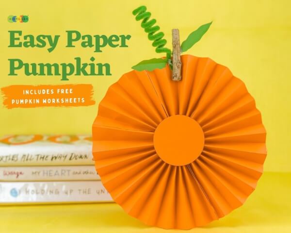 Simple paper pumpkin thanksgiving craft for kindergarten