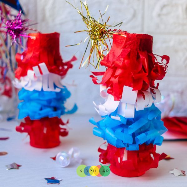 Simple paper roll fireworks craft for kids