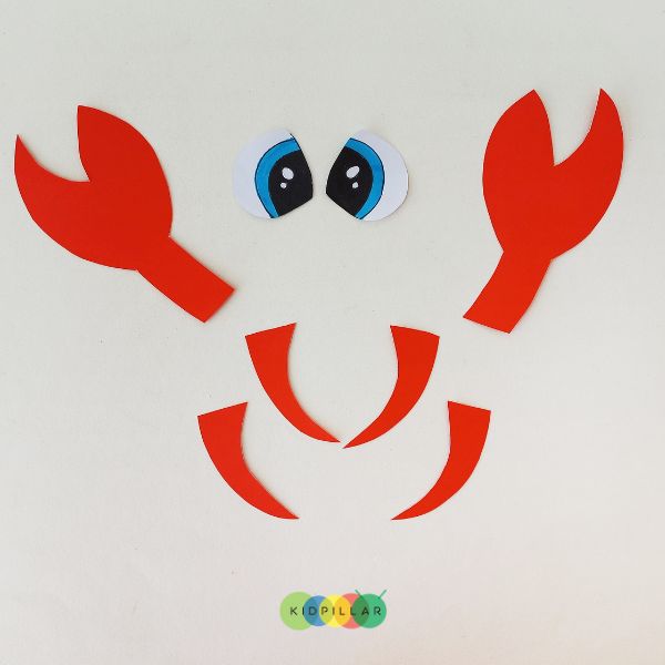 template for easy crab craft for preschoolers