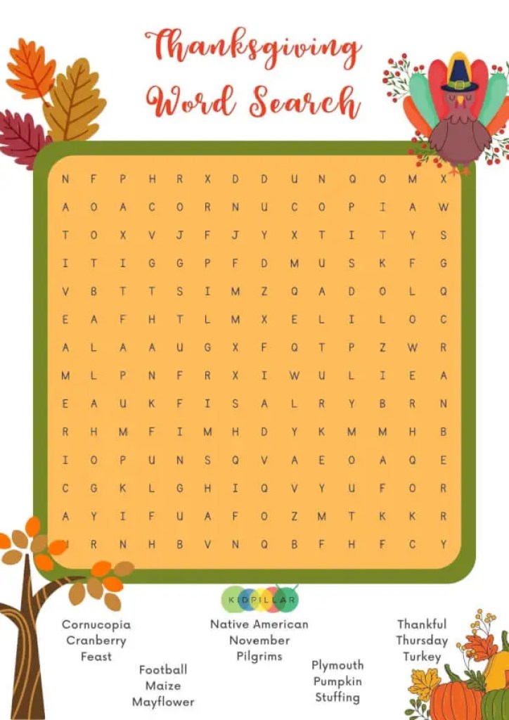 thanksgiving activities printable