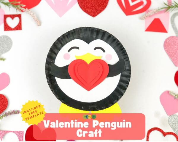 Valentine penguin craft for kids