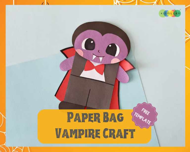 Dracula paper bag puppet craft for kids