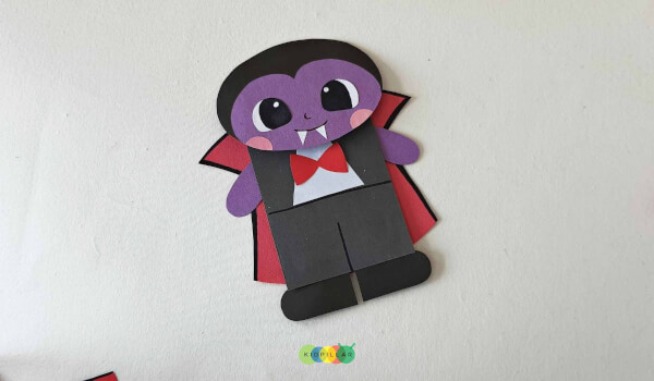 Dracula paper bag puppet for halloween