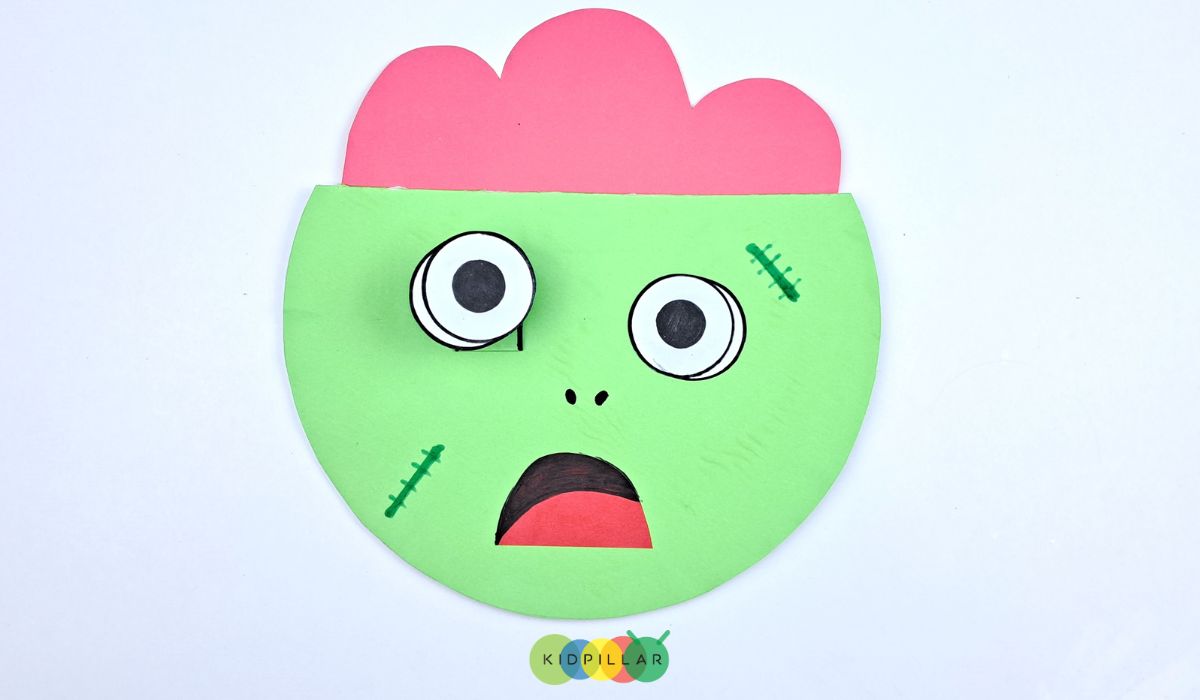 Draw stitches of zombie craft for kids easy