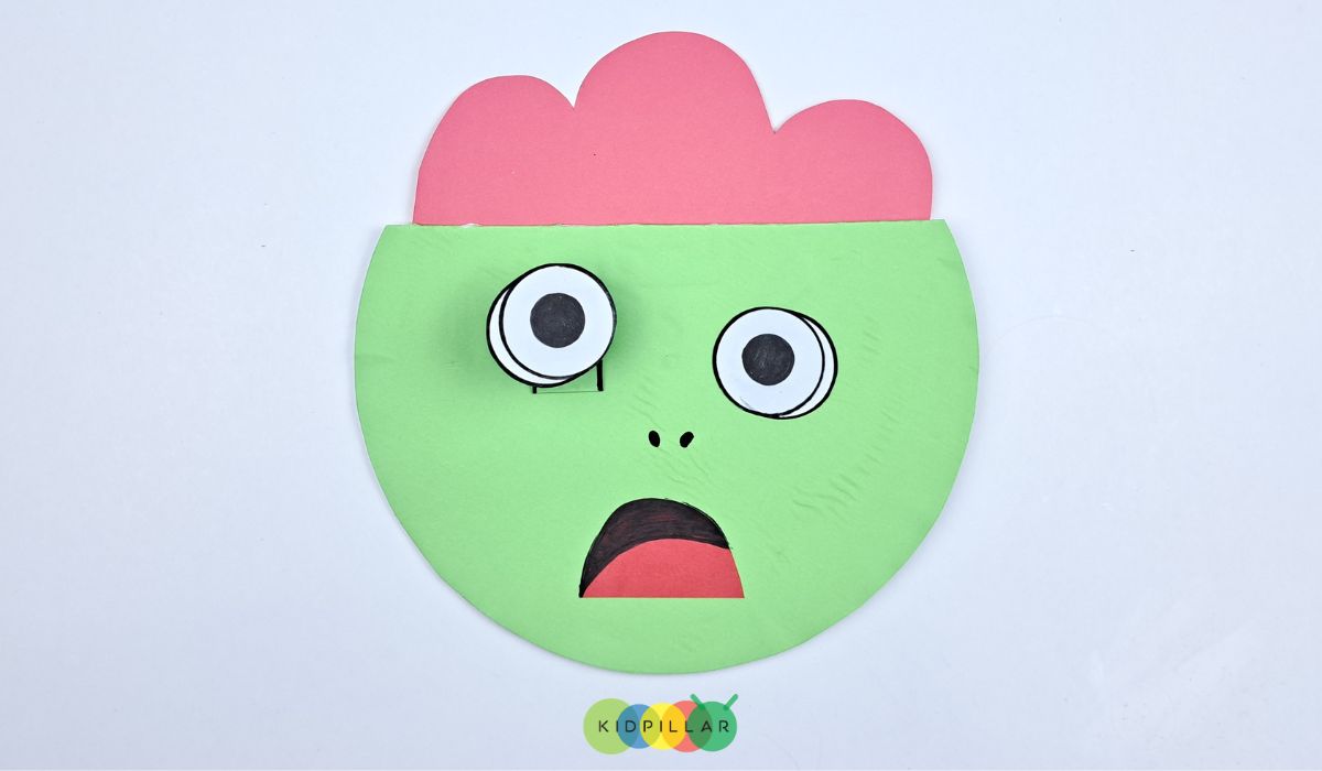 Make mouth & nose zombie craft for kindergarten