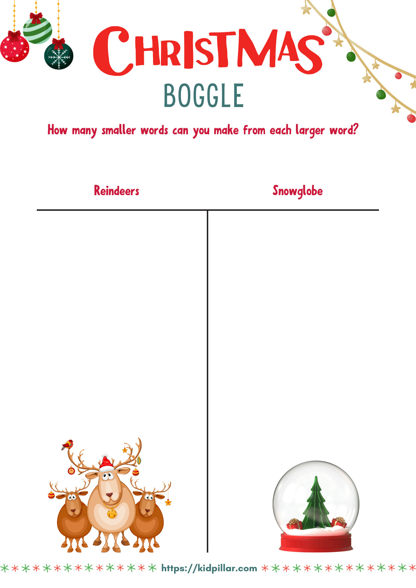 Christmas Boggle Printable