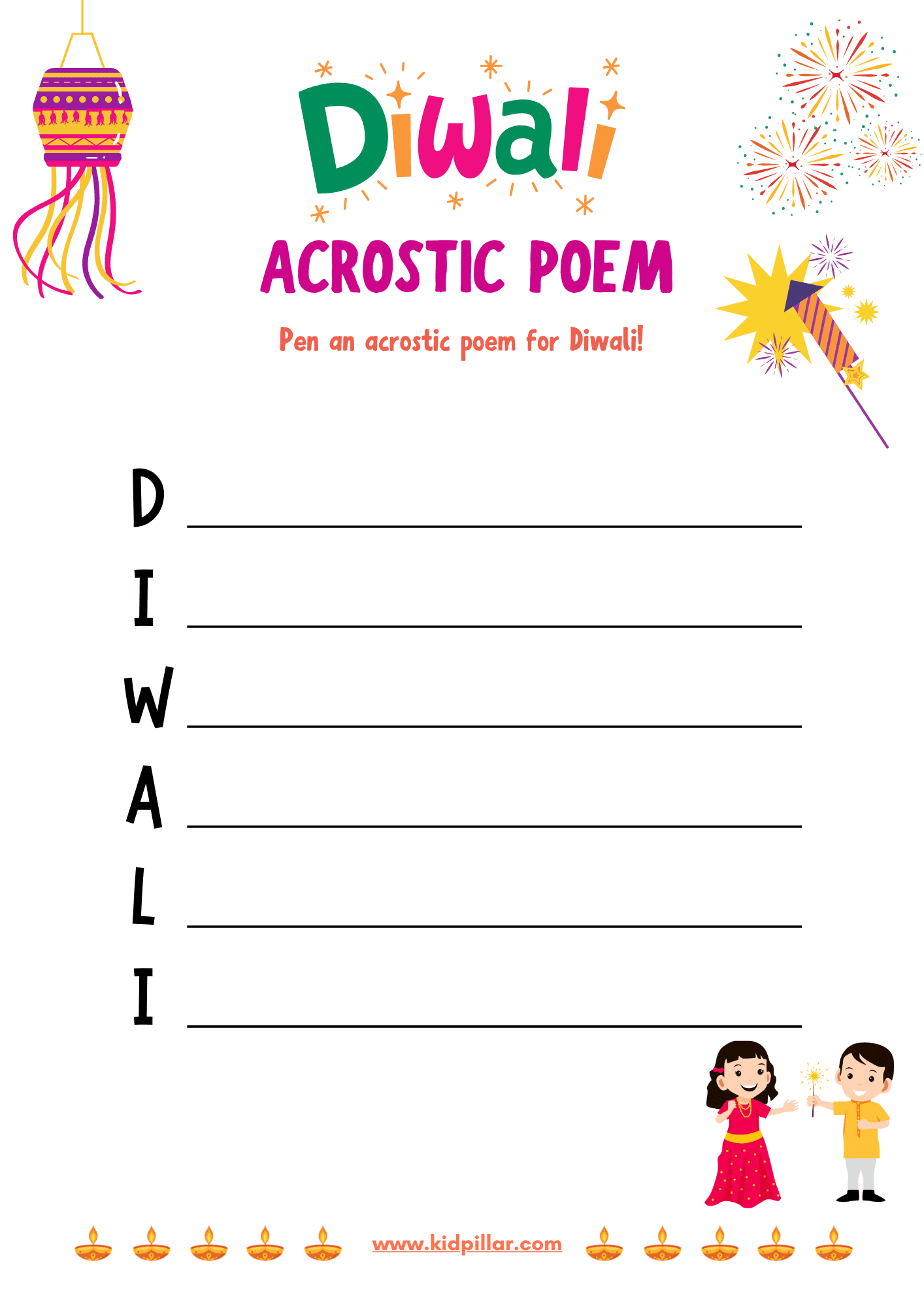 Diwali Acrostic Poem