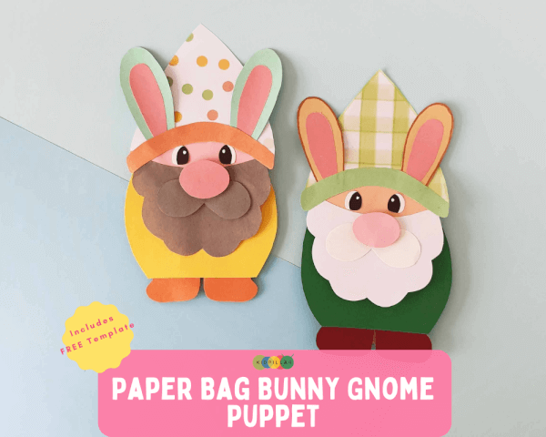 gnome bunny paper bag puppet