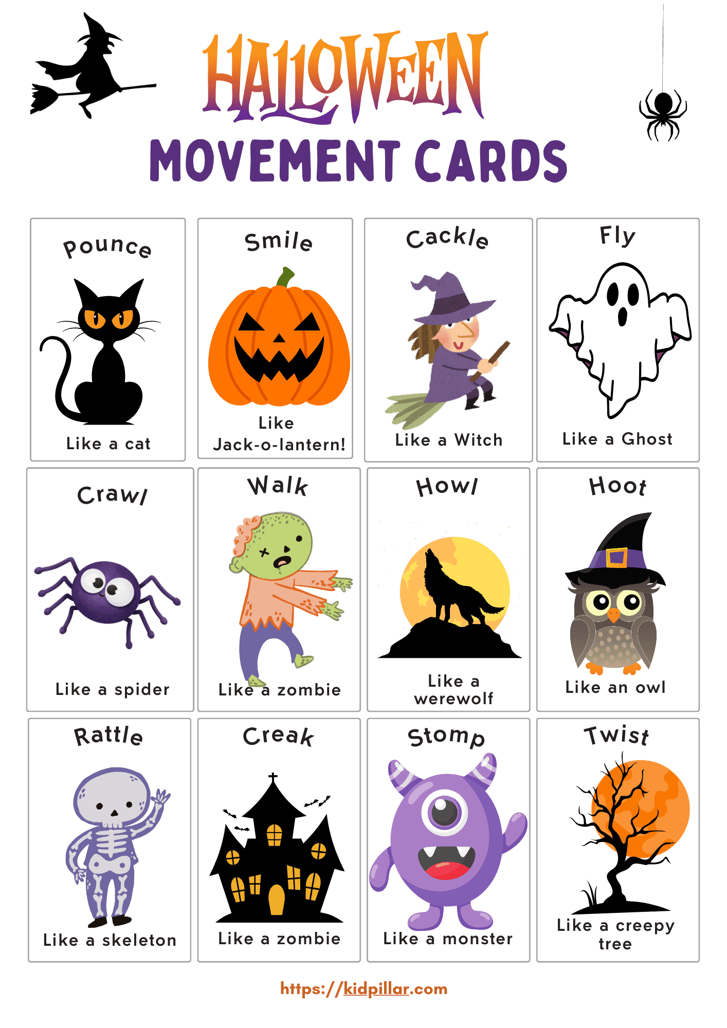 Halloween Movement Cards