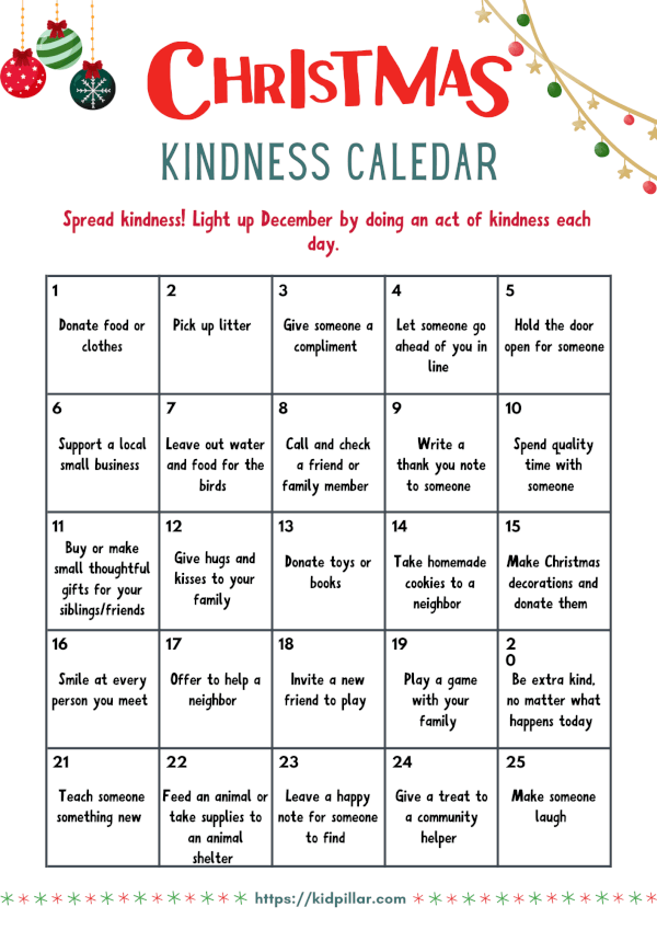 Christmas Kindness Calendar