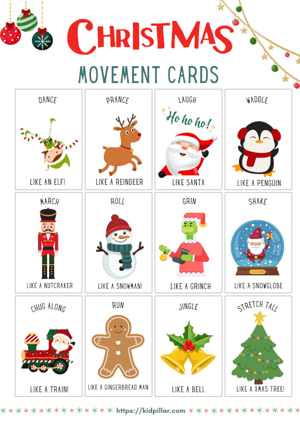 Christmas Movement Cards