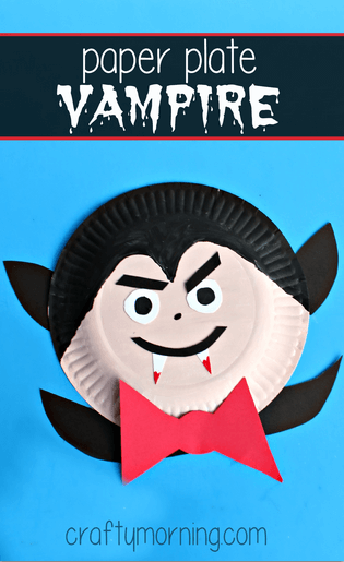 Paper plate vampire Halloween craft for preschool