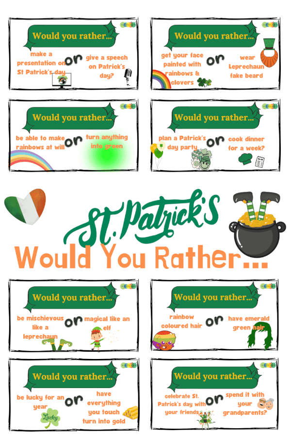 Patrick’s Day Would You Rather Cards