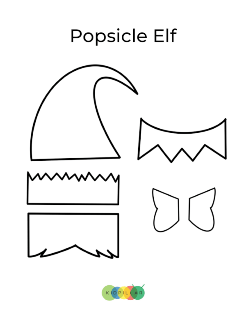 popsicle stick elf craft with template