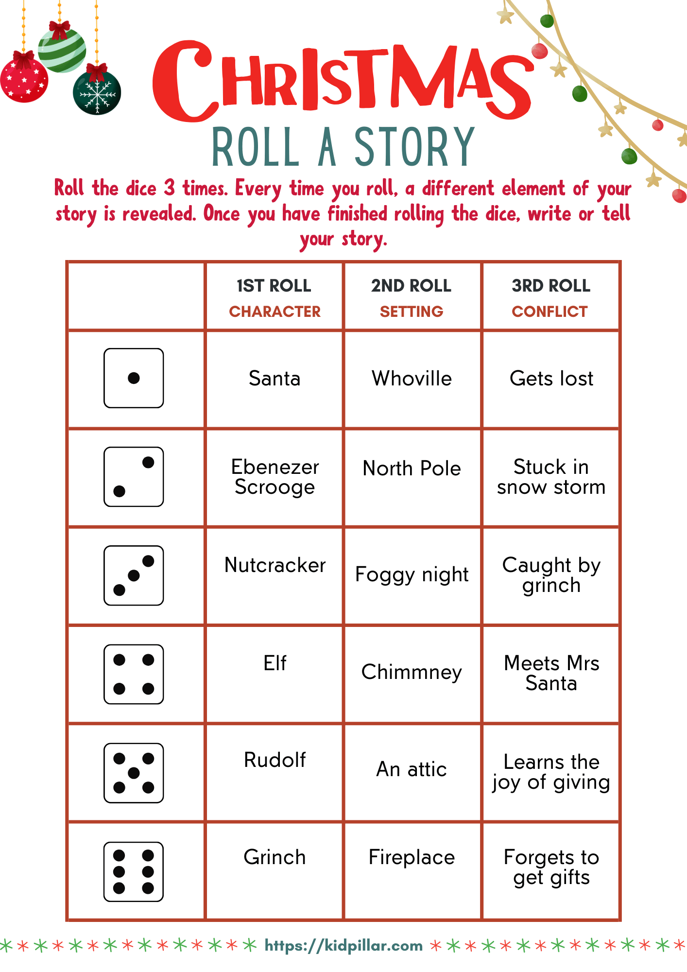 Christmas Roll A Story