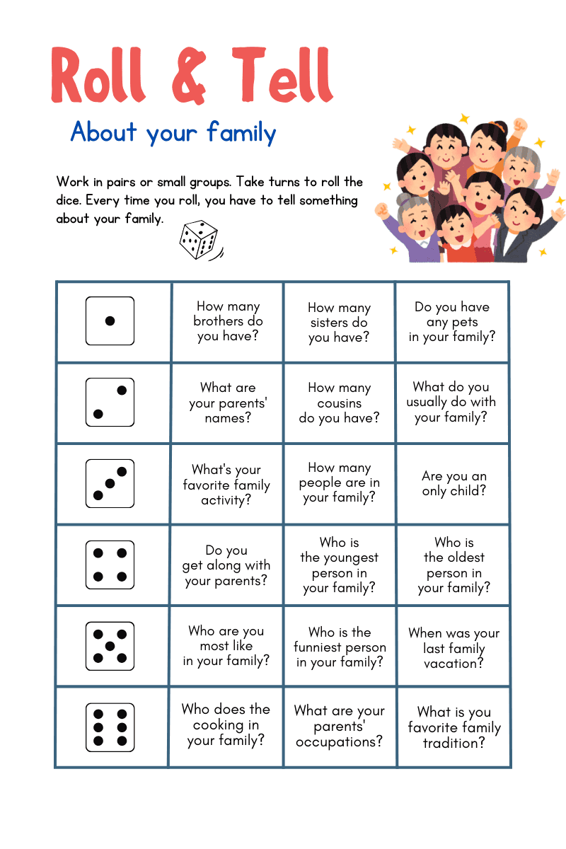 Roll & Tell Your Family Game