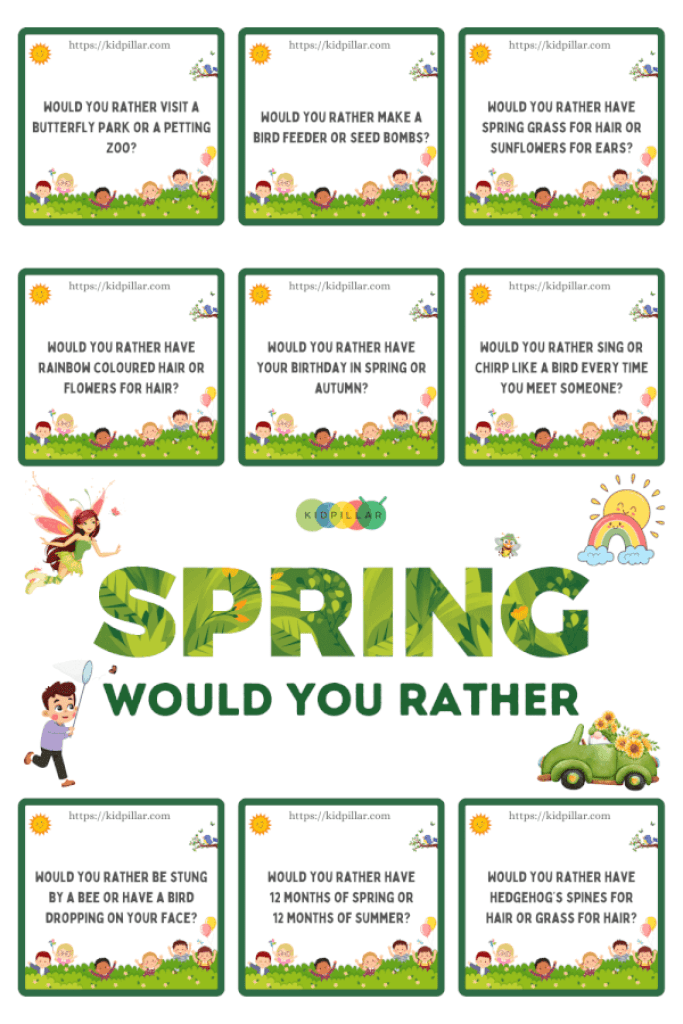 Spring Would You Rather for Kids Printable