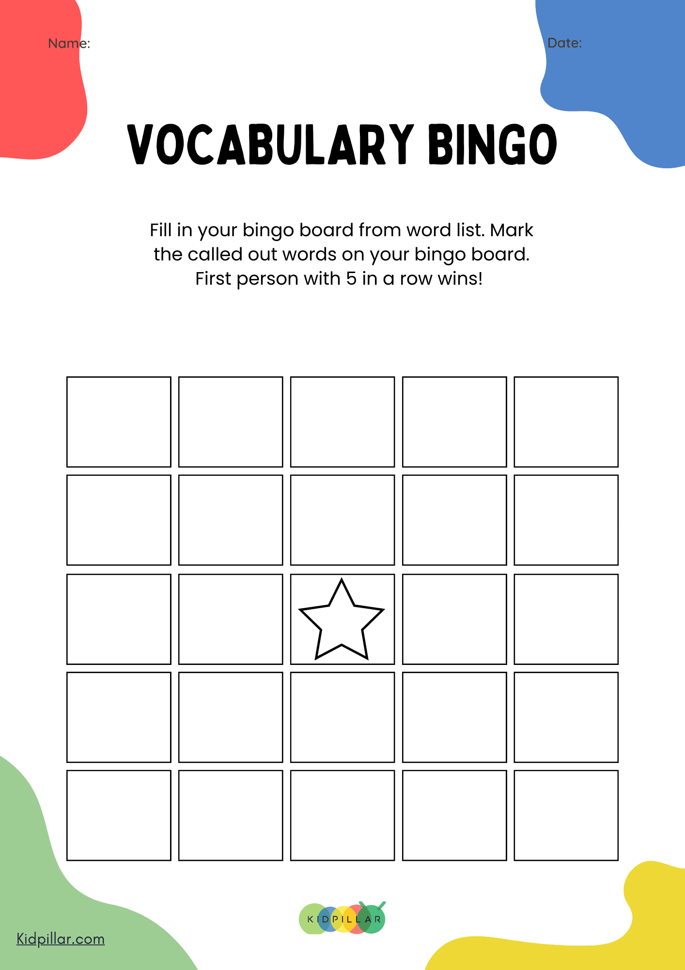 Vocabulary Bingo