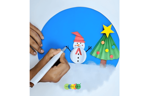 winter scene snowman christmas tree craft