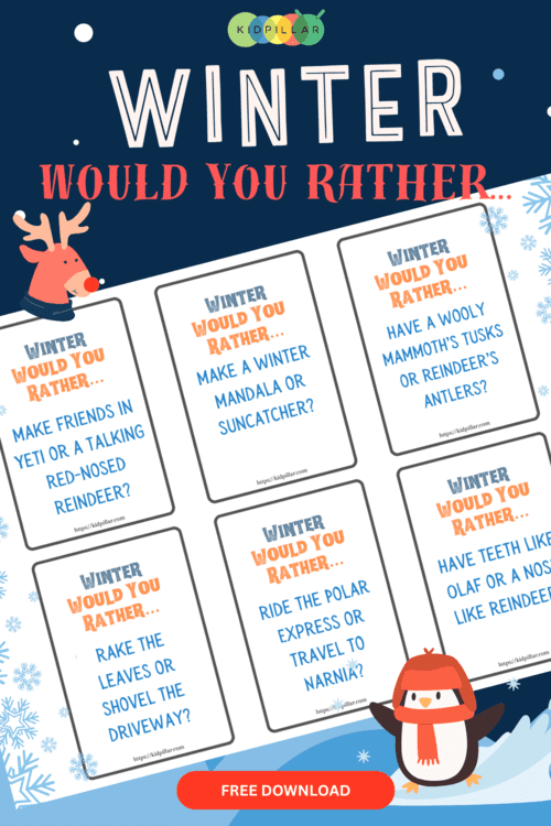 Winter Would You Rather Free Printable pdf 